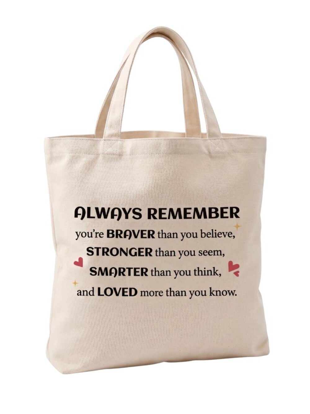 New Always Remember Inspirational Quote Canvas Tote Bag 15"x15"